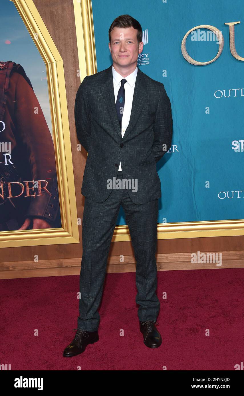 Ed Speleers attending the season five premiere of Outlander in Los