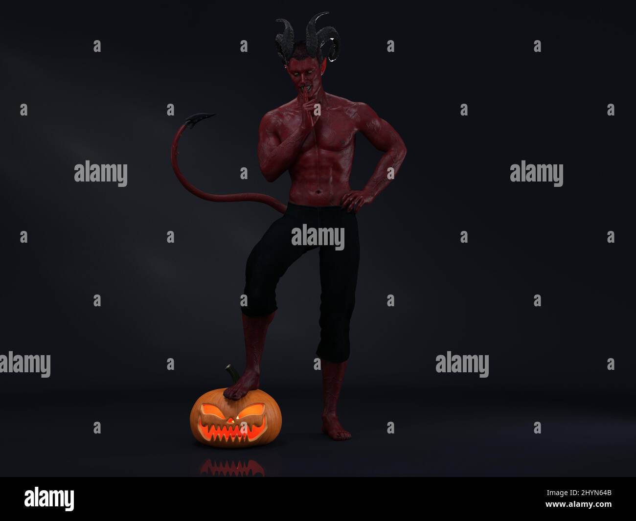 3D Render : Male Devil character, horror creature character for halloween Stock Photo