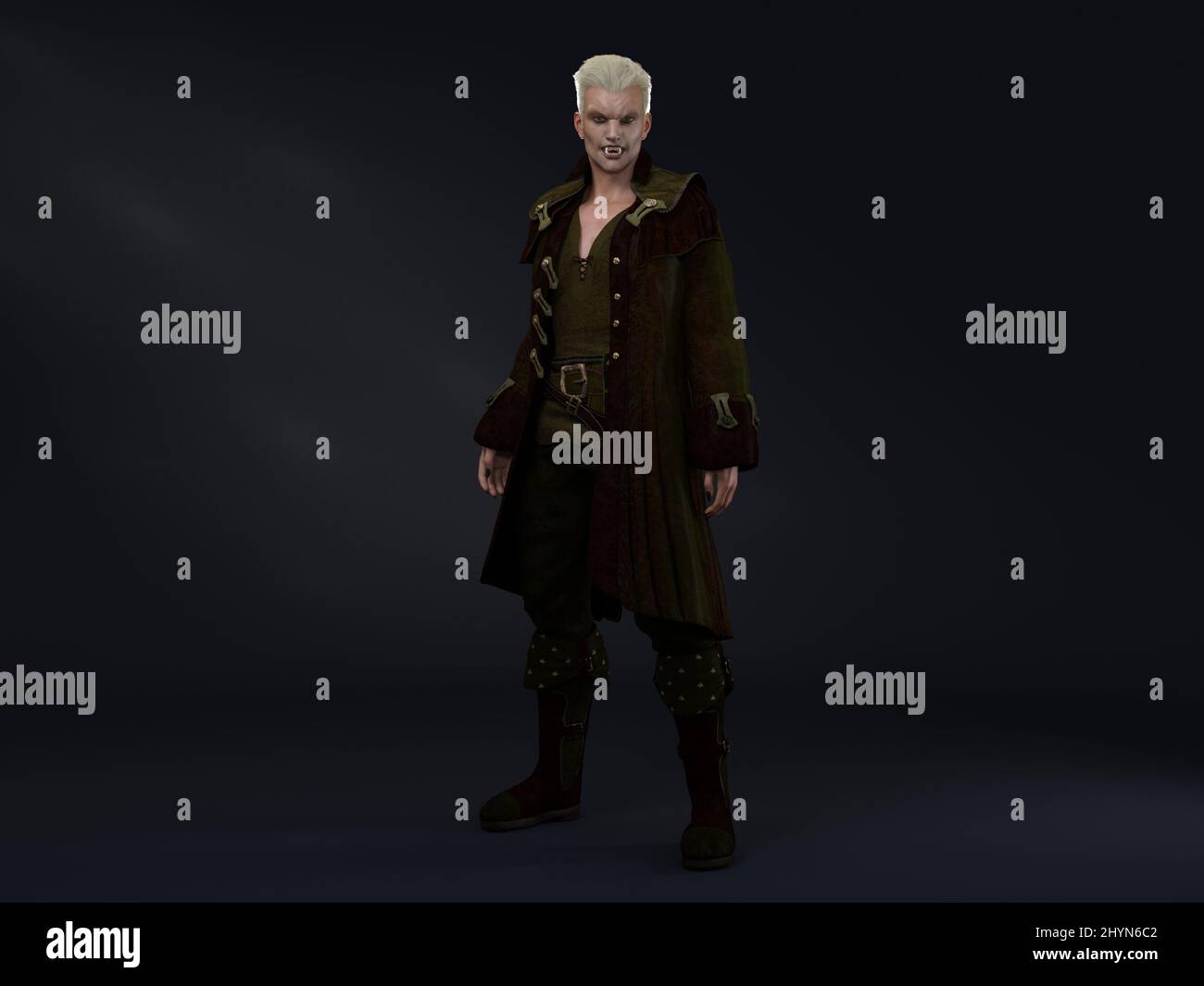3D Render : Male Vampire character, horror creature character for halloween Stock Photo