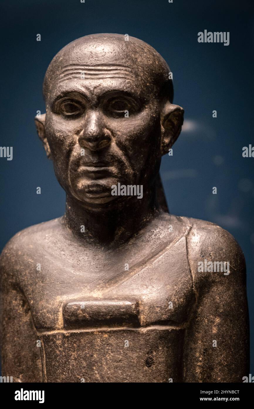 Sematauy statue,basalt, Ptolemaic dynasty, 15030 BC, Egypt, collection of the British Museum