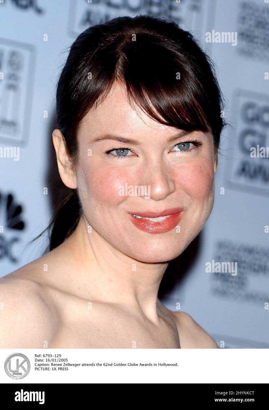 Renee Zellweger attends the 62nd Golden Globe Awards in Hollywood. Picture: UK Press Stock Photo
