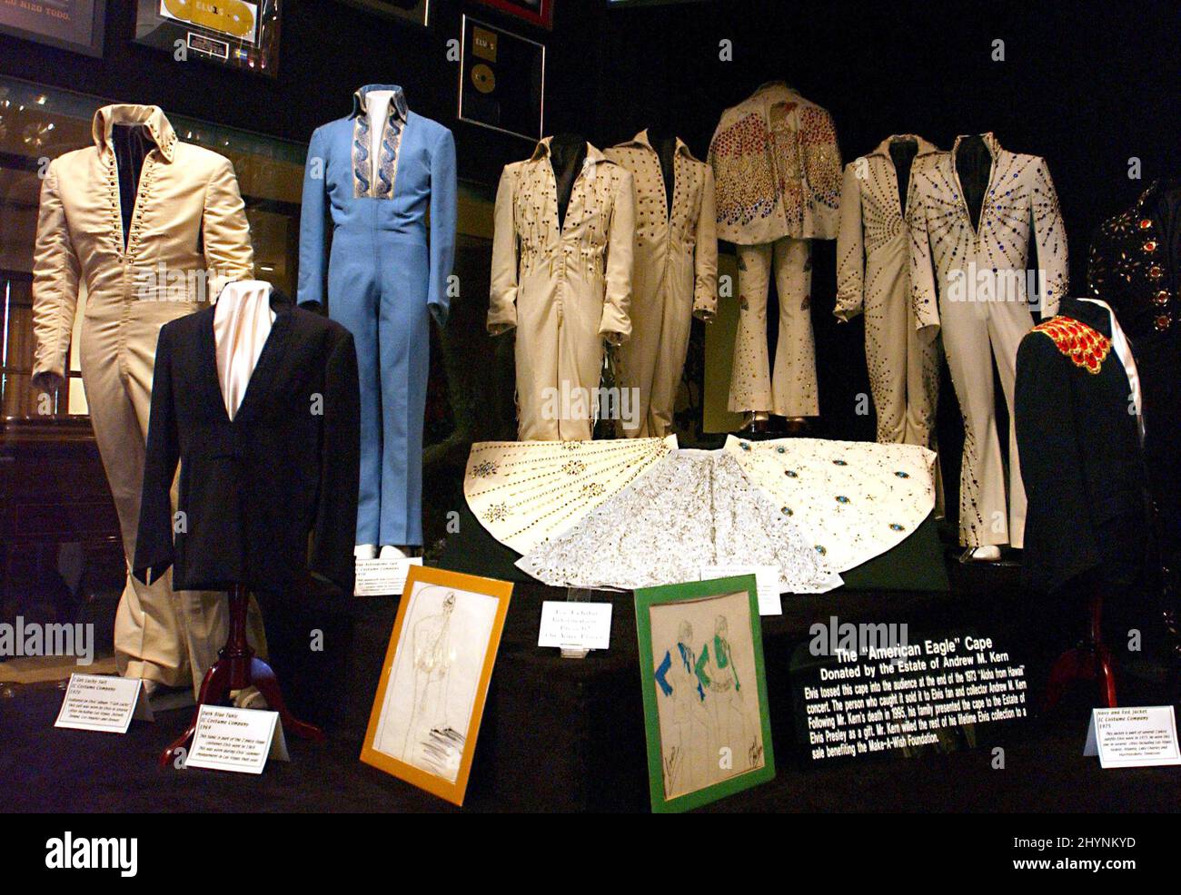 Elvis Presley's outfits at Graceland. Picture: UK Press Stock Photo