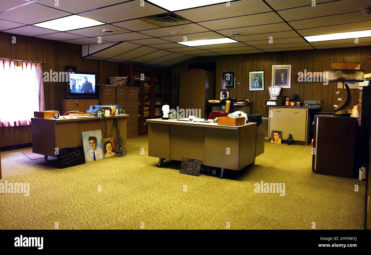 Colonel Tom Parker's office At Graceland. Picture UK Press Stock Photo