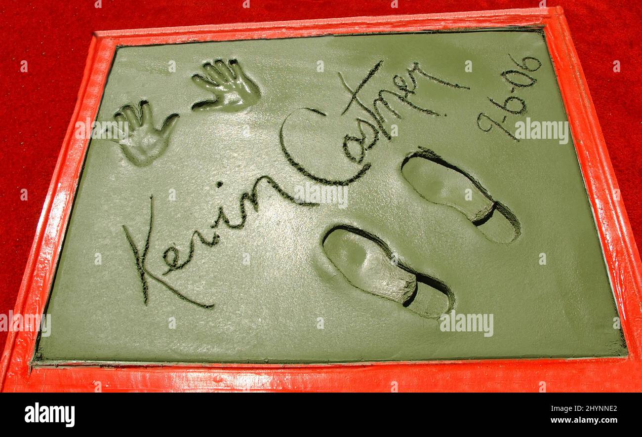 Kevin Costner honoured with a Hand & Footprint Ceremony at Grauman's Chinese Theatre, Hollywood. Picture: UK Press Stock Photo