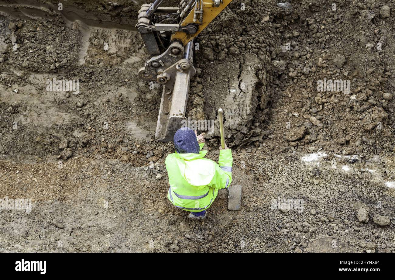 Worker working in construction, reform and construction, industry Stock ...