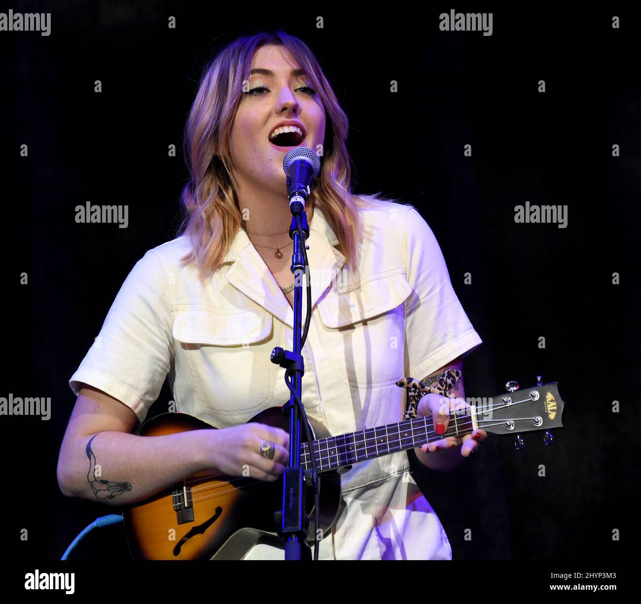 Avenue Beat, Sami Bearden onstage at the Big Machine Label Group luncheon during the Country Radio Seminar 2020 held at the Omni Nashville on February 20, 2020 in Nashville, TN. Stock Photo