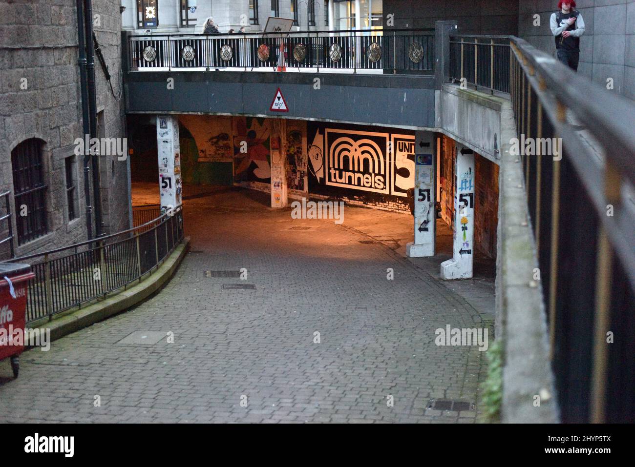Closeup of the direction to tunnels in Aberdeen Stock Photo Alamy