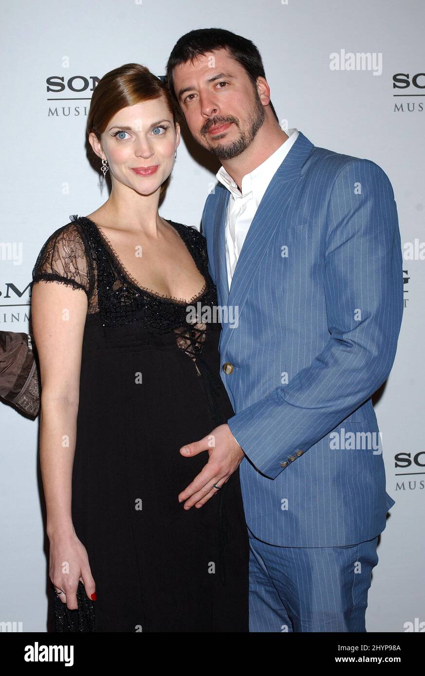 Dave Grohl & wife Jordyn Blum attend the Sony BMG 2006 Grammy Awards