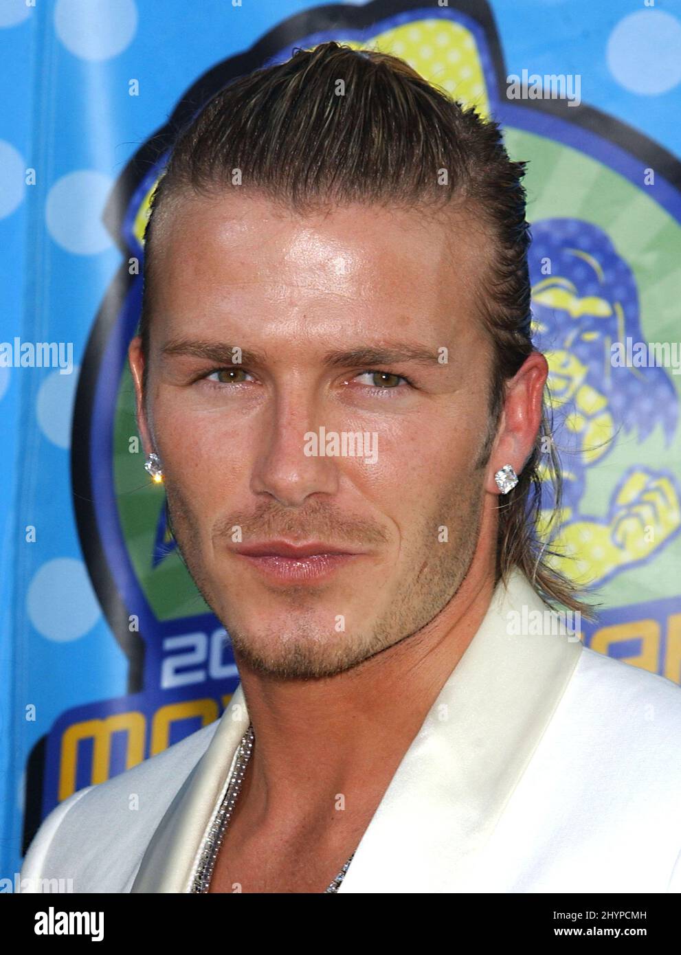 DAVID BECKHAM ATTENDS THE 2003 MTV MOVIE AWARDS IN LOS ANGELES. PICTURE ...