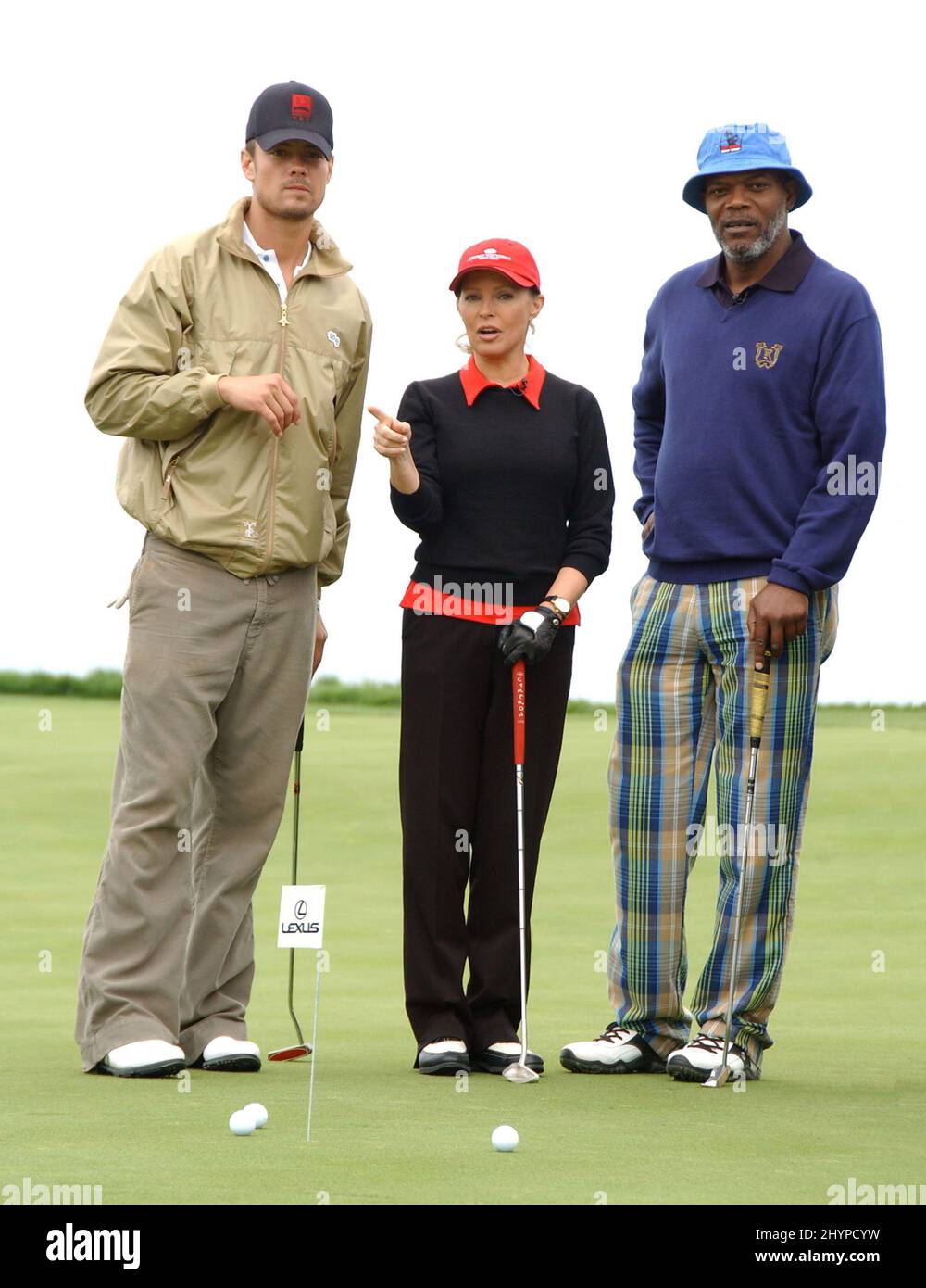 Josh Duhamel, Cheryl Ladd & Samuel L. Jackson attend the 8th Annual Michael Douglas & Friends Celebrity Golf Event at the Trump National Golf Club, California. Picture: UK Press Stock Photo