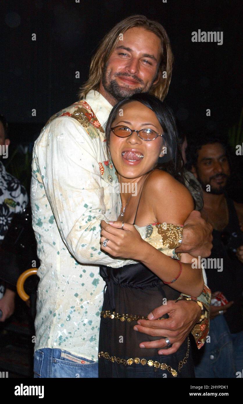 Josh Holloway & wife Yessica Kumula attend the LOST Season 2 Premiere Party at the Royal Hawaiian Hotel. Picture: UK Press Stock Photo