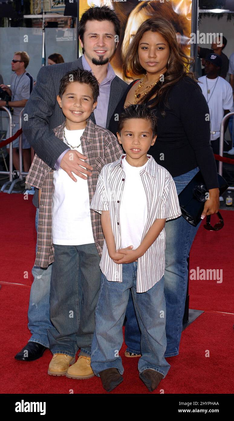 Celebrity with family with wife film premiere hi-res stock photography