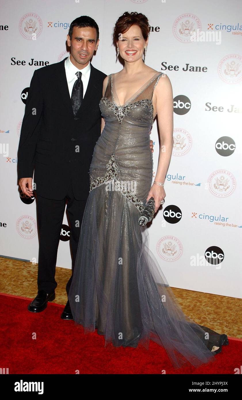 Geena Davis & Dr. Reza Jarrahy attend the Commander-In-Chief Inaugural Ball & Premiere Screening in Beverly Hills. Picture: UK Press Stock Photo