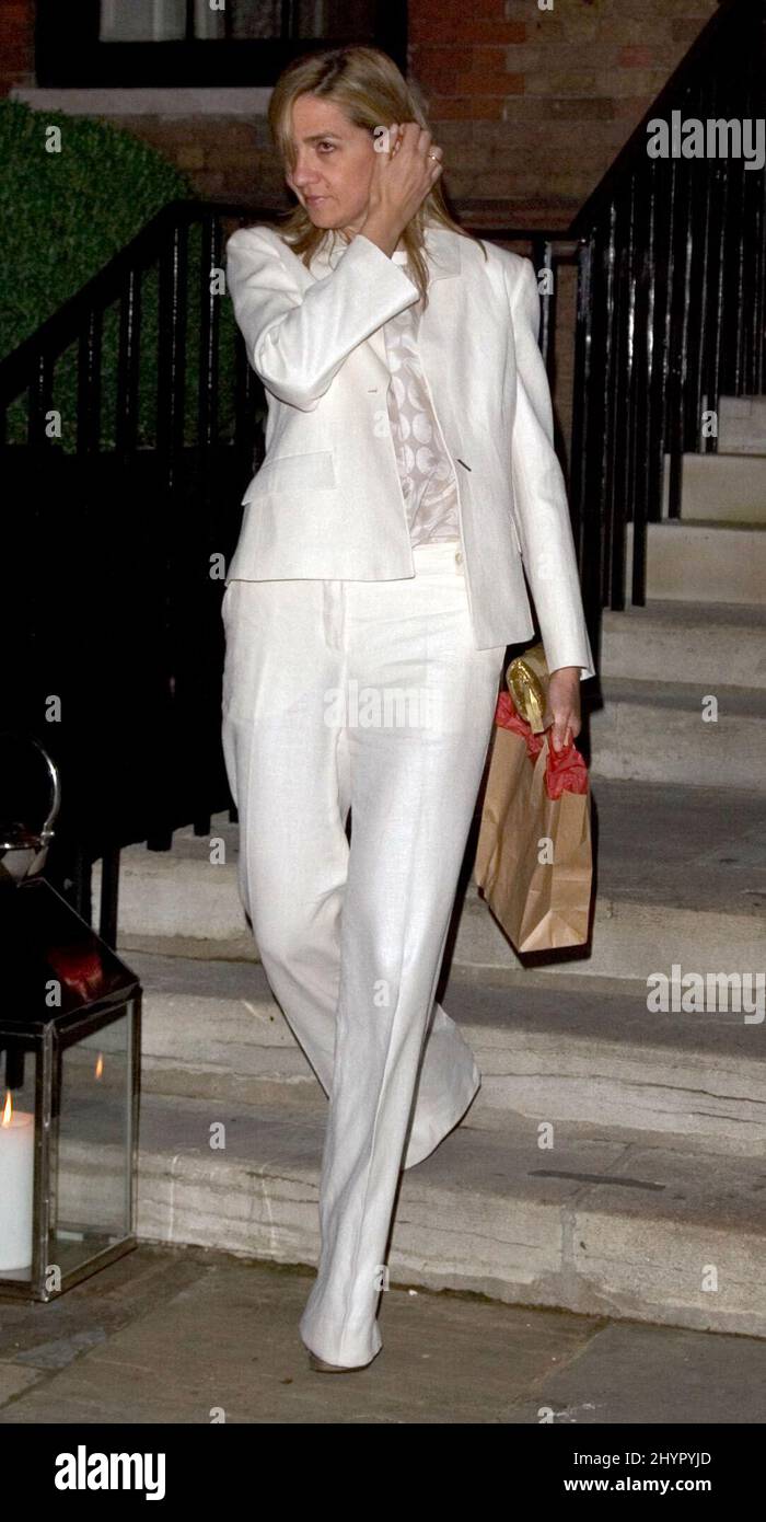 Infanta Cristina of Spain attends Crown Prince Pavlos of Greece 40th Birthday Party in Chelsea, London. Picture: UK Press Stock Photo