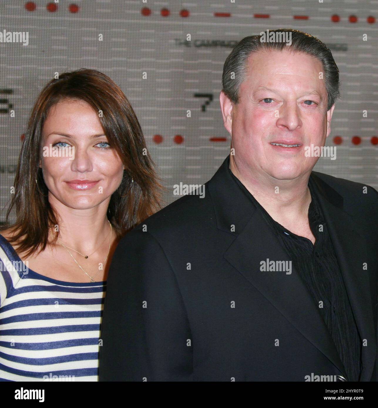 Al Gore announces the 'Save Our Selves' Global Climate Crisis Campaign Concert, accompanied by Cameron Diaz & Pharrell Williams, during a Press Conference at the California Science Centre in Los Angeles. Picture: UK Press Stock Photo