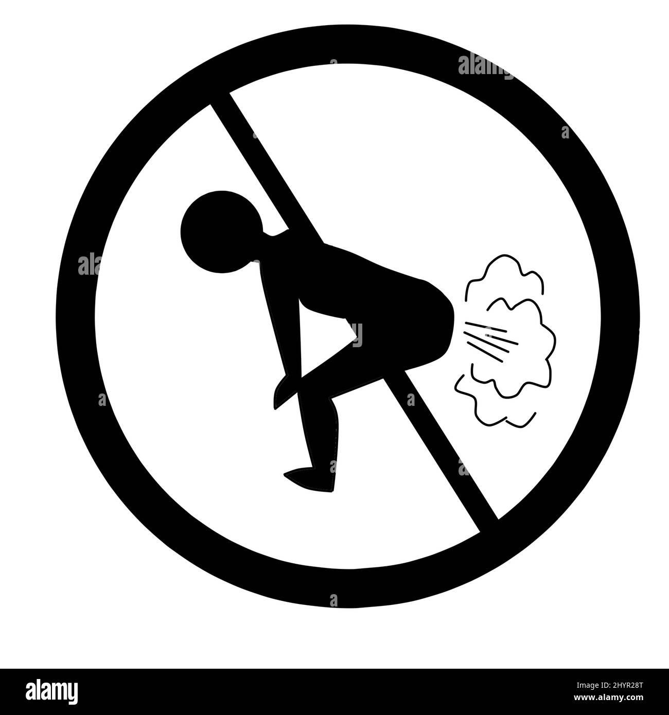 symbol of prohibition, prohibition of farts. Stock Photo