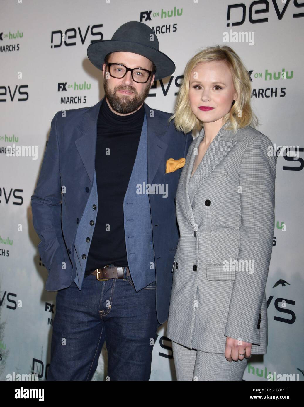 Joshua Leonard and Alison Pill at FX on Hulu's "Devs" Los Angeles