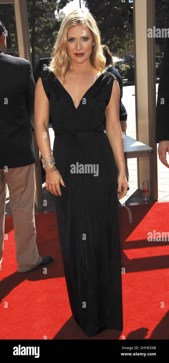 Emily Proctor arrives for the 2007 Creative Arts Emmy Awards on Saturday, Sept. 8, 2007 in Los Angeles, California. Stock Photo