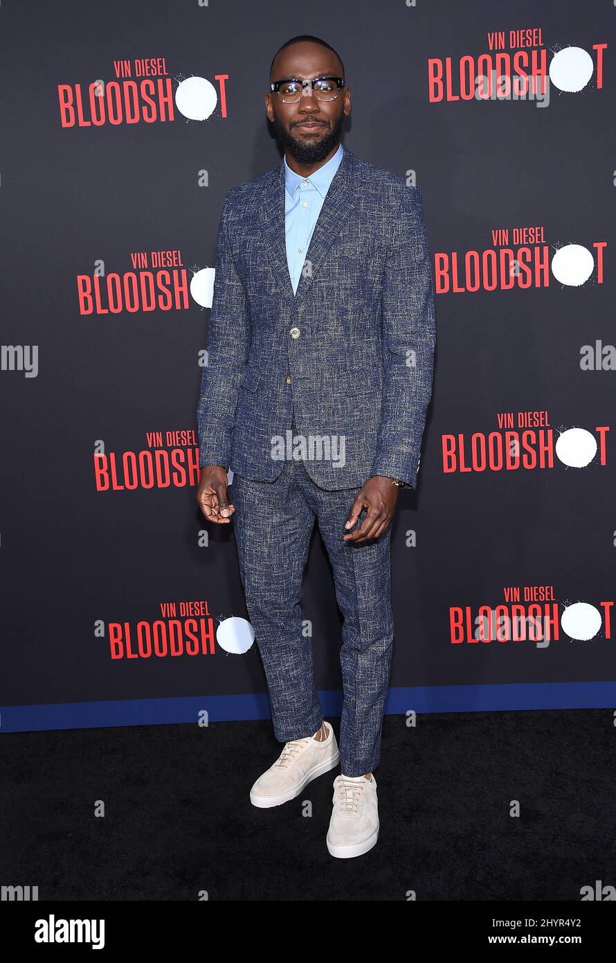 Lamorne Morris arriving for the film premiere of Bloodshot held at the