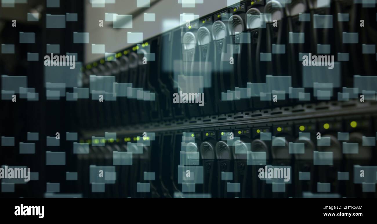 Image of file icons over server Stock Photo - Alamy