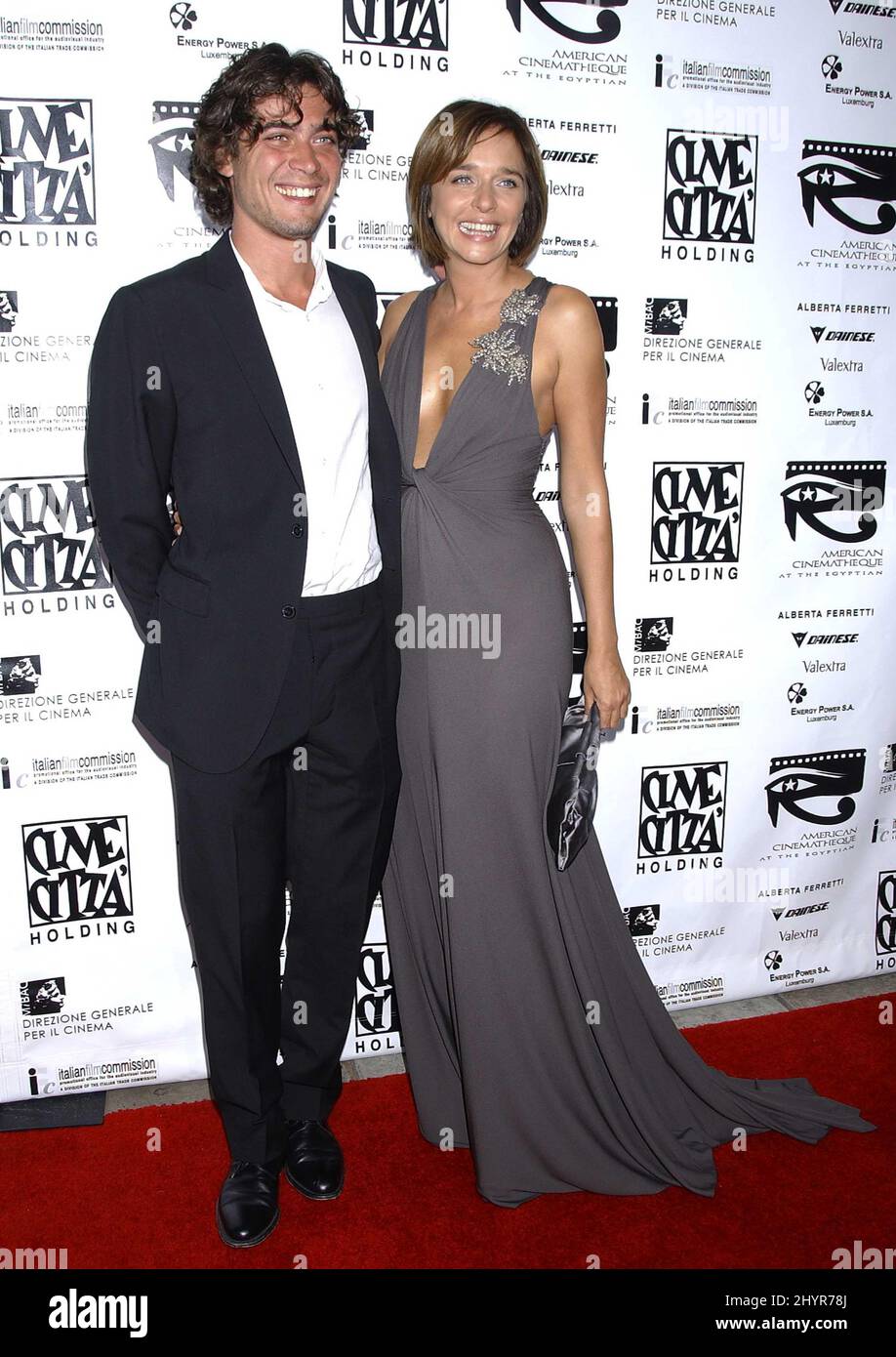 Riccardo Scamarcio and Valeria Golino attend The 4th Annual Cinema Italian Style Festival held at the Egyptian Theatre in Hollywood. Stock Photo
