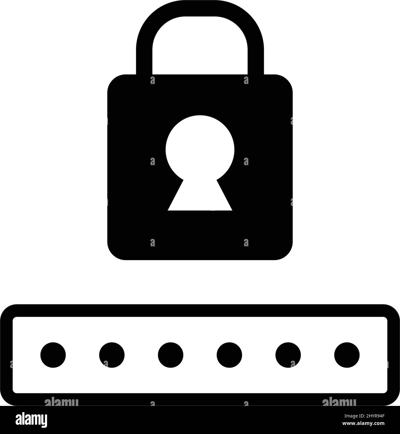 Security. Password. Locked padlock. Editable vector Stock Vector Image