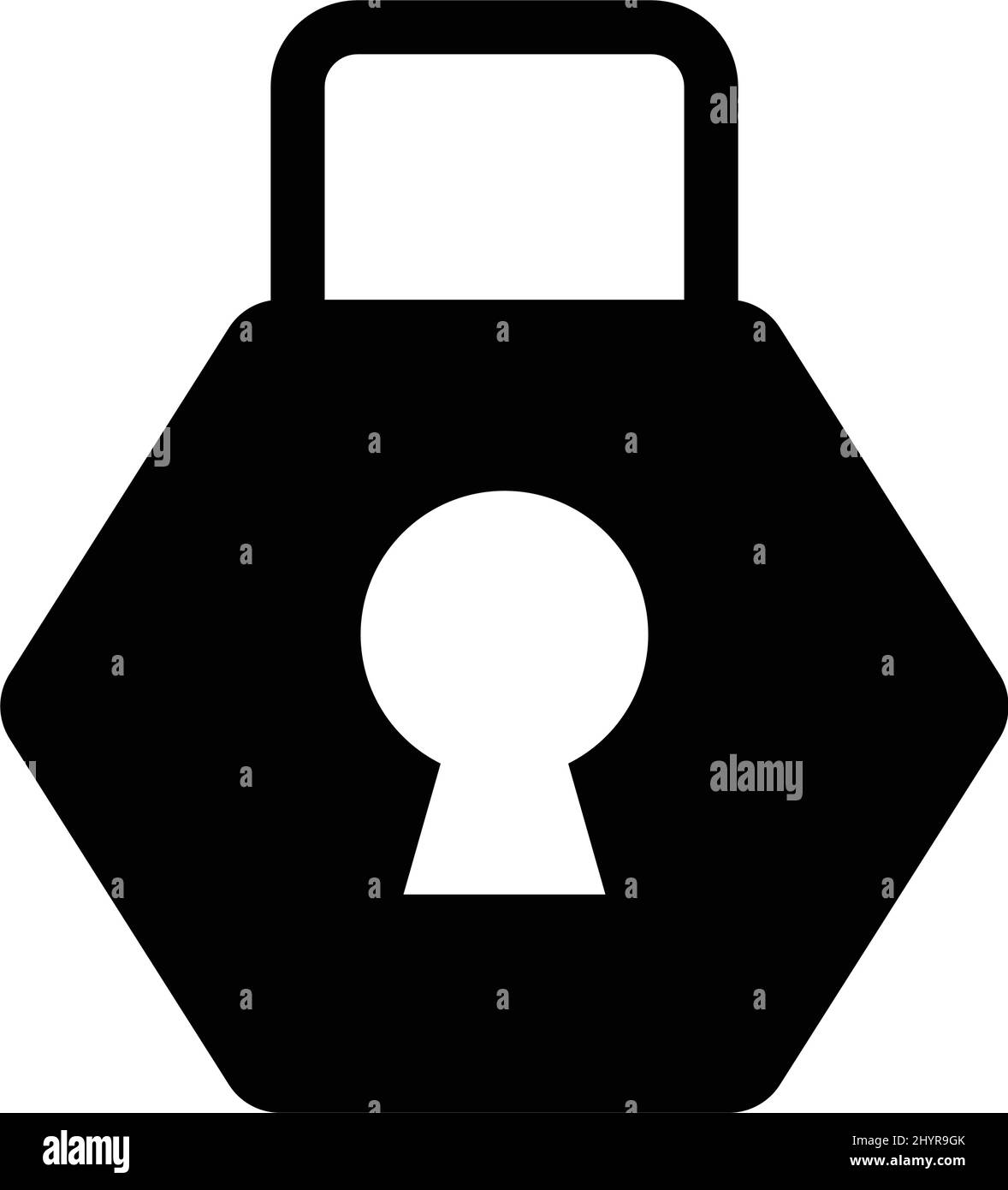 Padlock silhouette icon. Protection and lock. Editable vector Stock ...