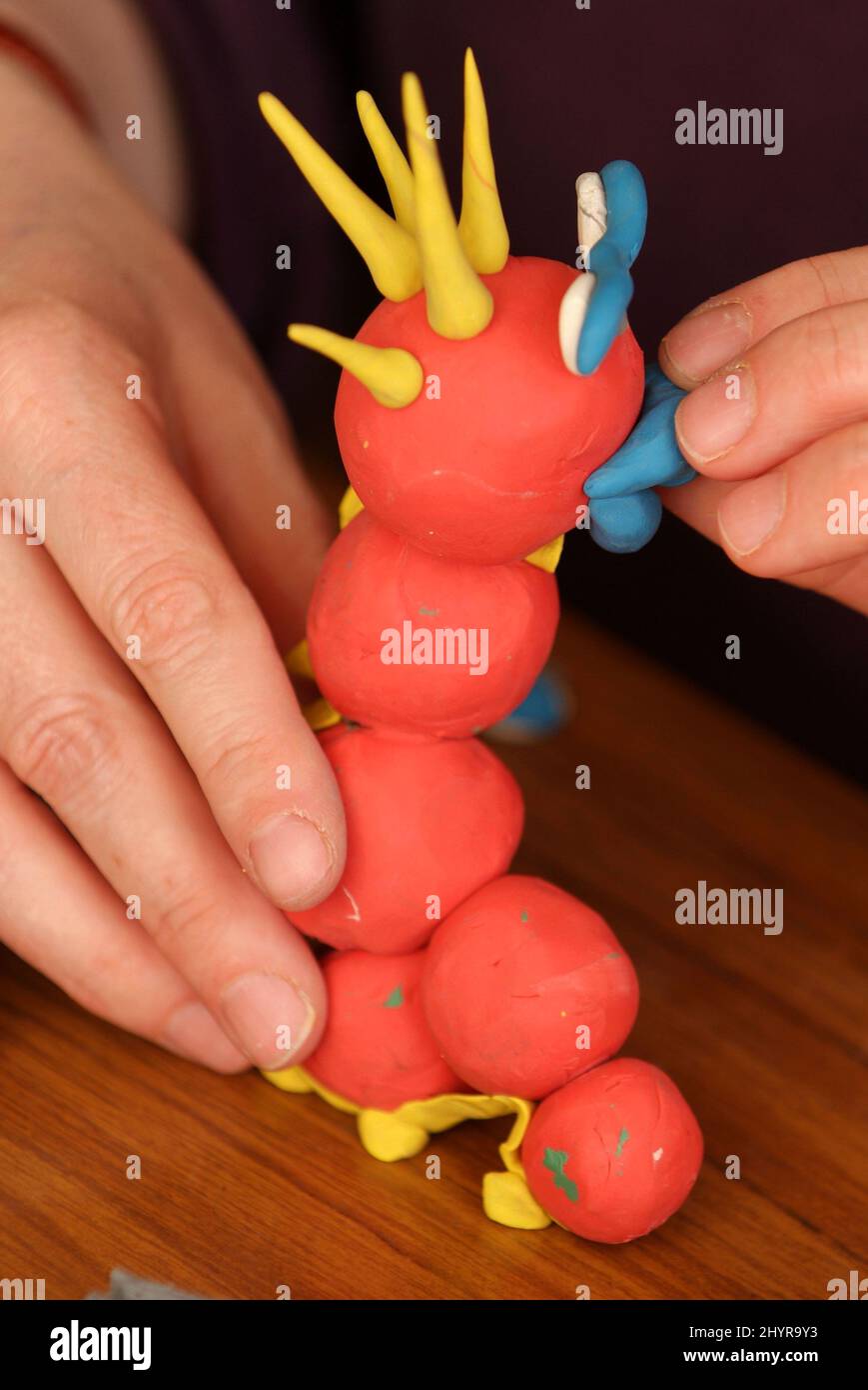 Making plasticine figures. Stock Photo