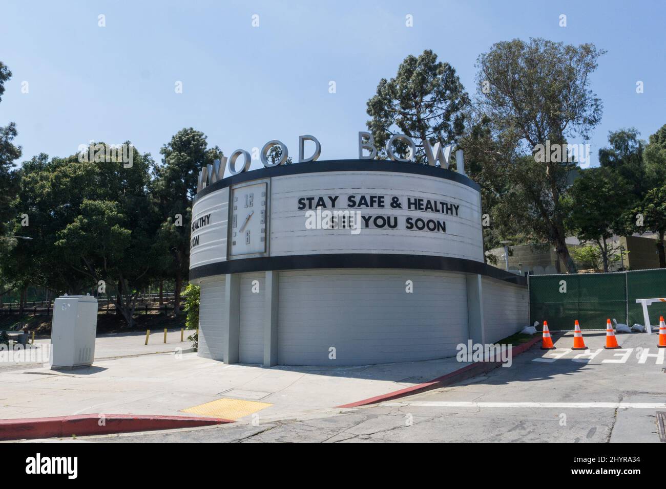 Hollywood Bowl during the Hollywood Covid 19 lockdown on April 11, 2020 in Hollywood, CA. Stock Photo