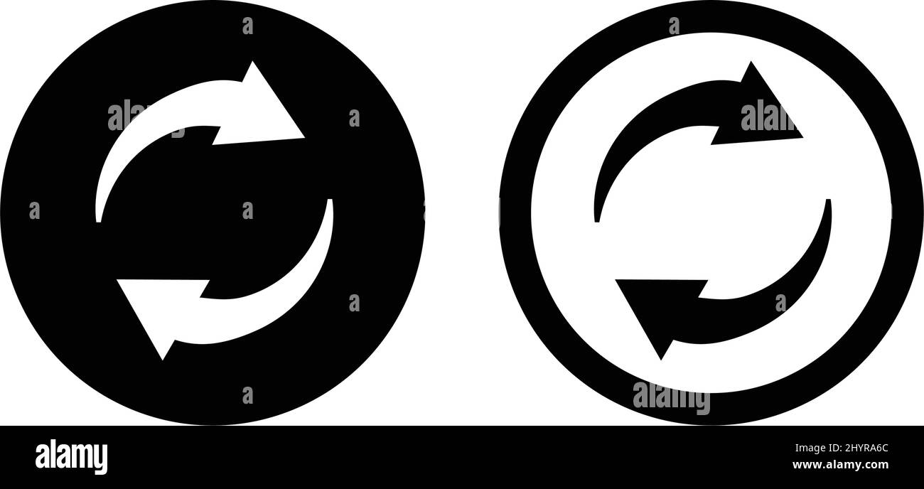 Synchronization and refreshment. Recycle mark icon set. Editable vector. Stock Vector