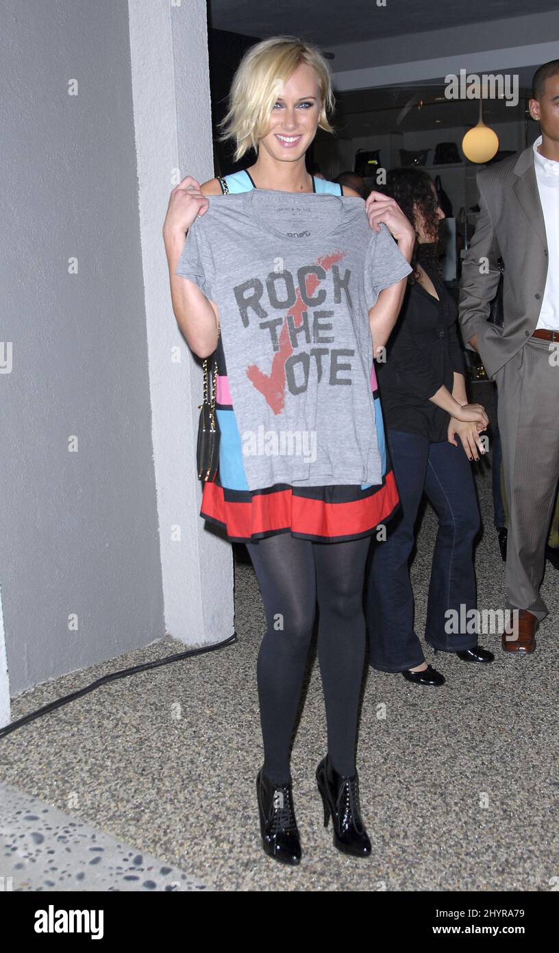 Kimberly Stewart attends the 'Rock The Vote' Nationwide Launch for the 2008 Elections held in the Kitson Courtyard in West Hollywood, CA. Stock Photo