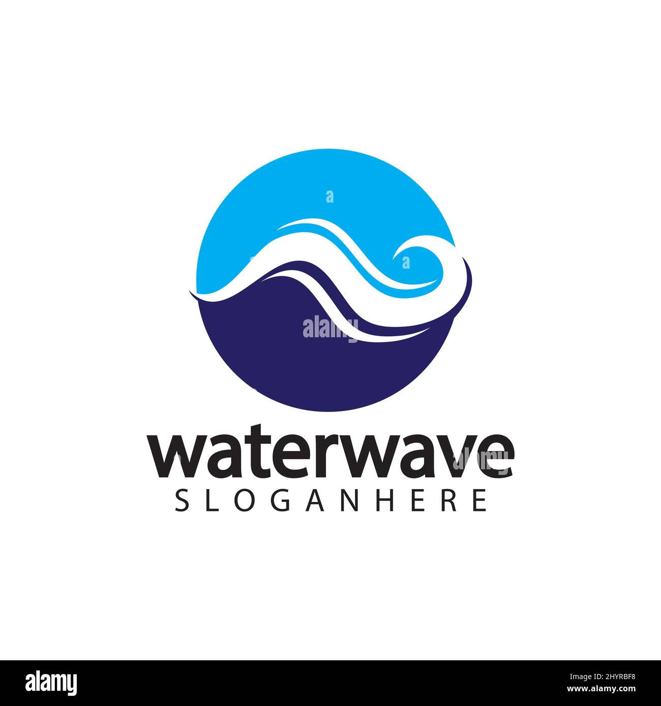 water wave logo design template Stock Vector