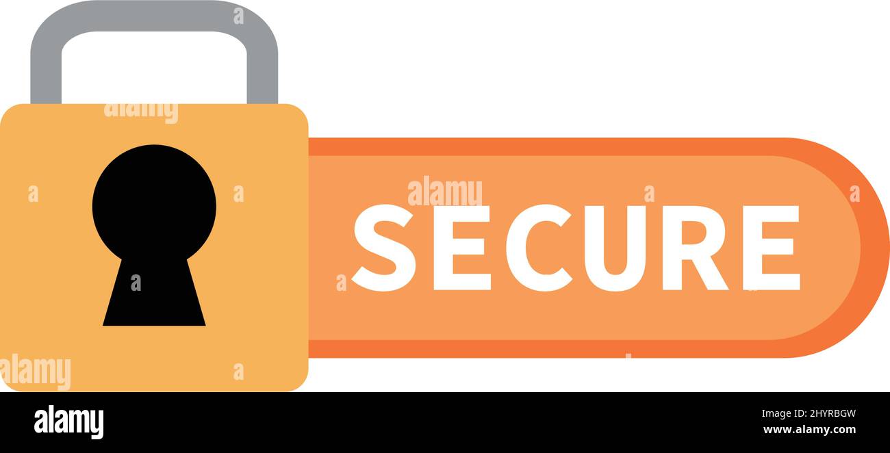 Padlock icon and secure logo. Security. Editable vector. Stock Vector