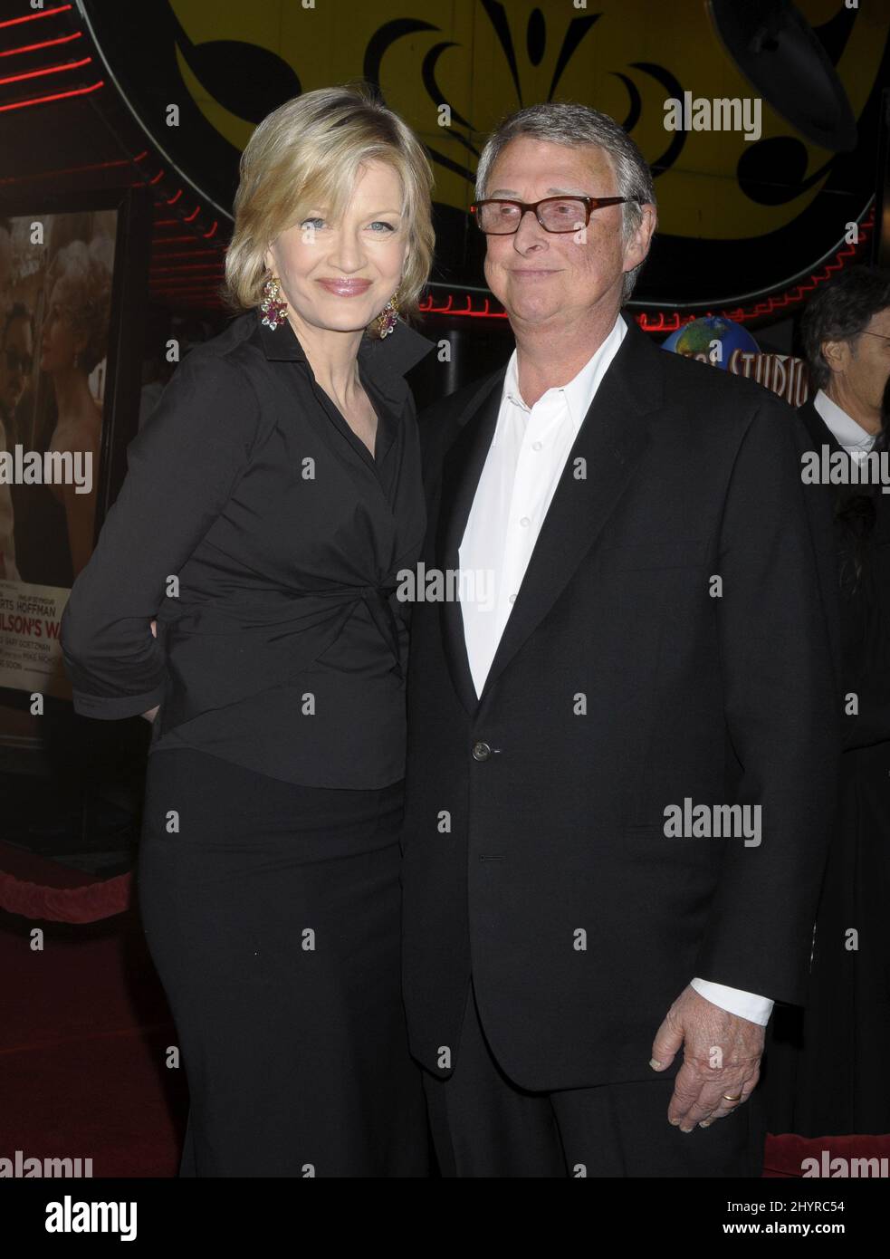 Diane Sawyer and Mike Nichols arrive at the world premiere of Charlie Wilson's War at CityWalk Cinemas, Los Angeles Stock Photo