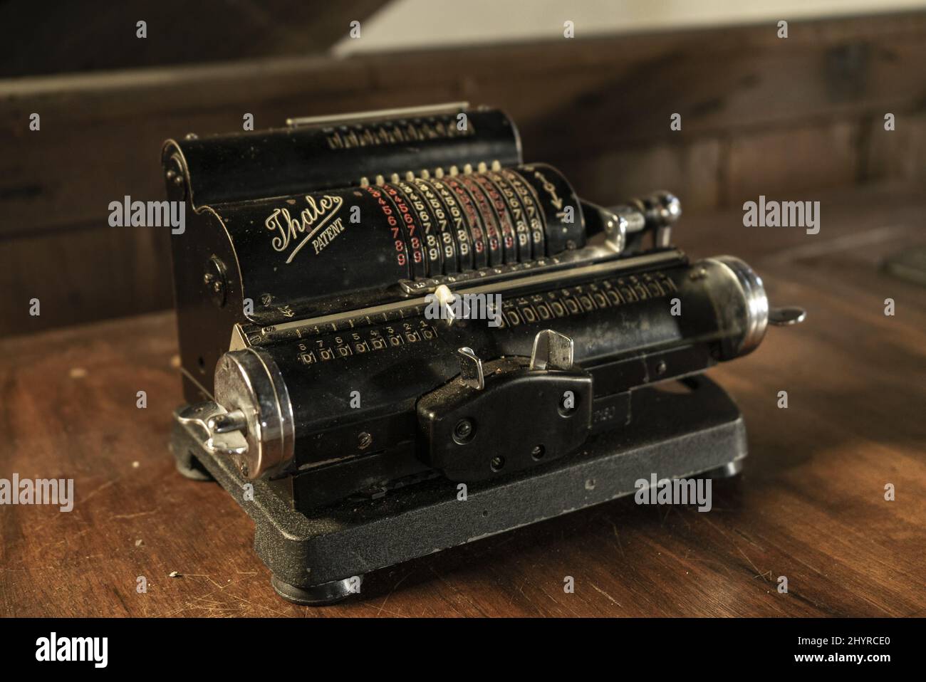 Detail of a historic metal cash register Stock Photo Alamy