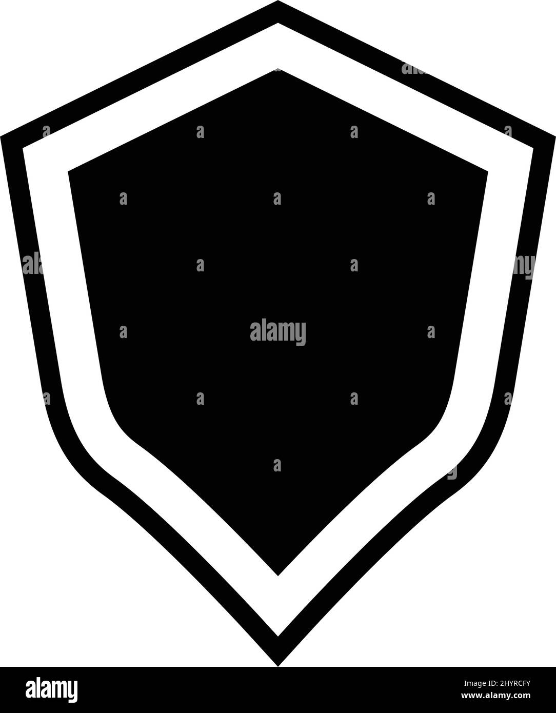 Shield silhouette icon. Defense and security. Editable vector Stock