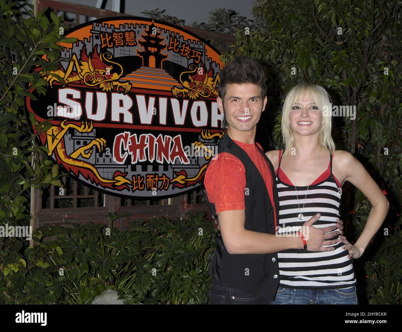 Todd Herzog and Courtney Yates attend the Survivor China Finale held at the CBS Television City
