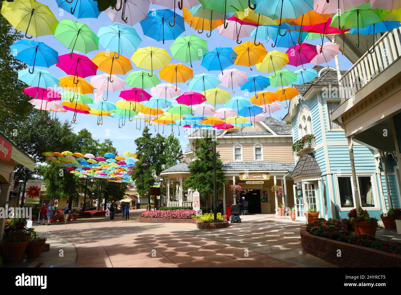Atmosphere at the Dollywood Flower and Food Festival on June 28, 2020 in Pigeon Forge, TN. Dollywood reopened for the 35th Anniversary Season on June 15, 2020, delayed due to the COVID-19 pandemic. Stock Photo