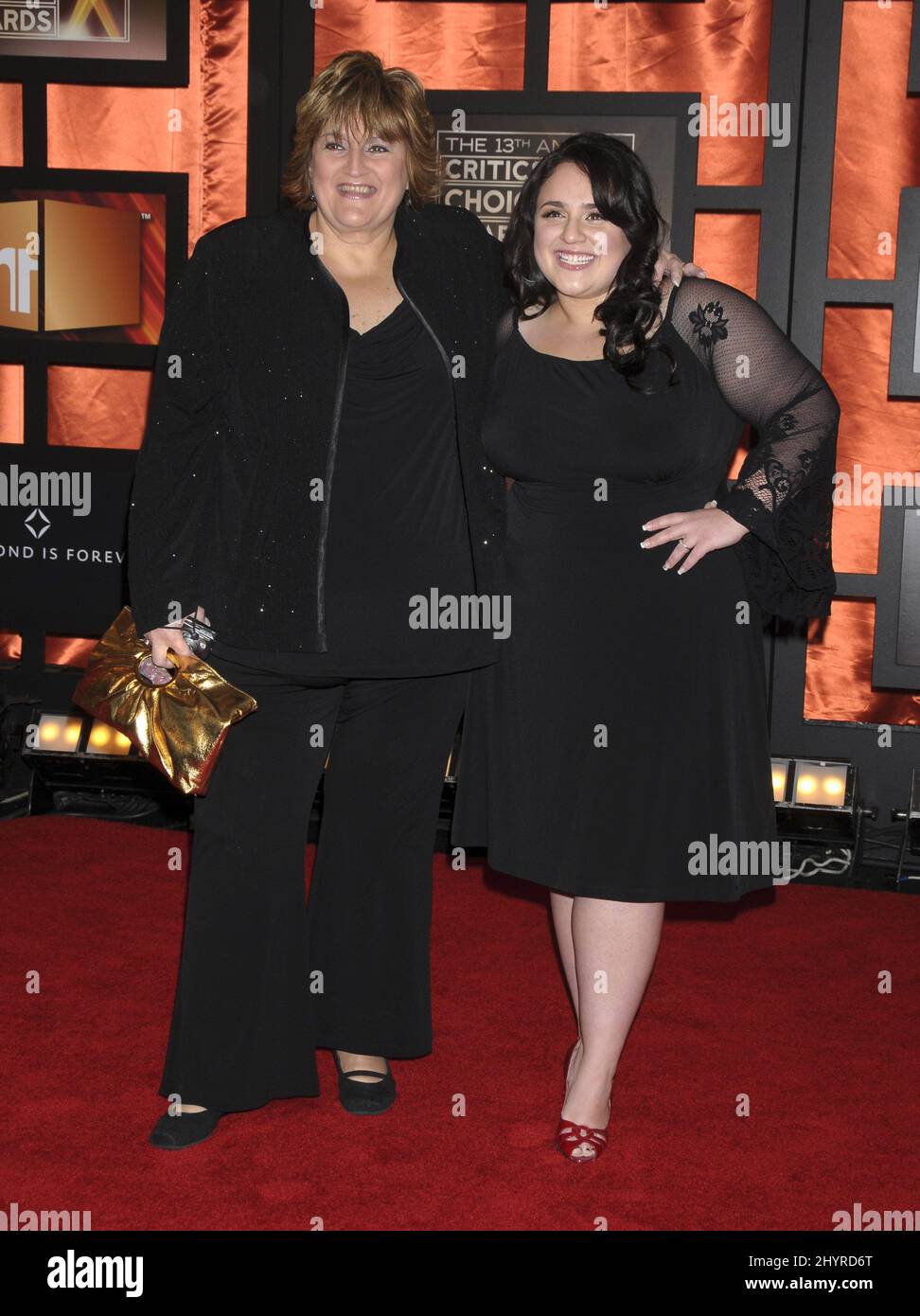 Nikki Blonsky and mother attend the 13th Annual Critics' Choice Awards at the Santa Monica Civic Auditorium, Los Angeles. Stock Photo