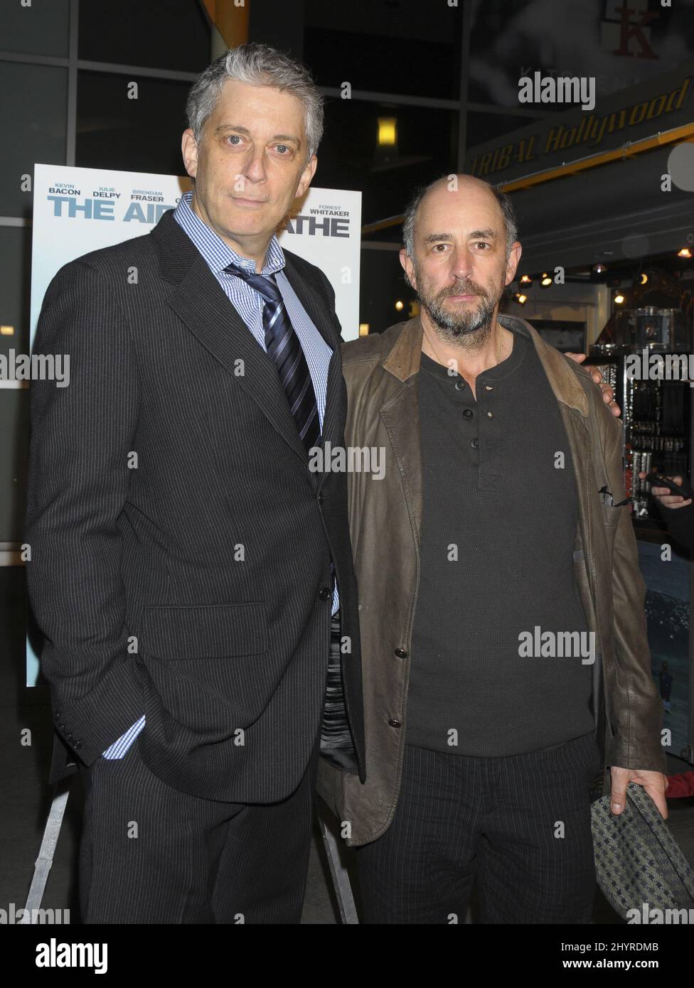 Paul Schiff and Richard Schiff attend the premiere of 'The Air I Breathe' held at the ArcLight Cinemas in Los Angeles. Stock Photo