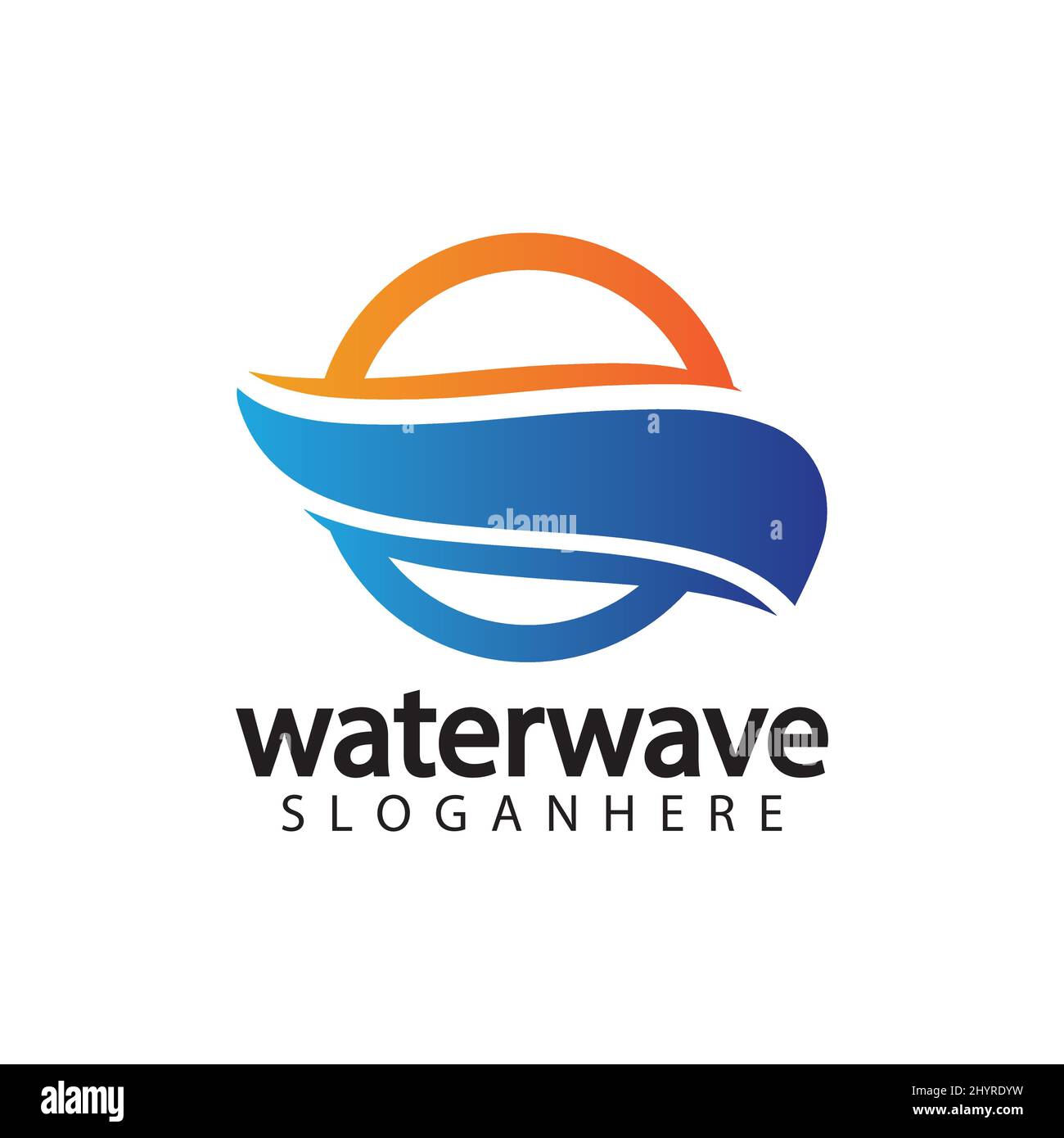 water wave logo design template Stock Vector
