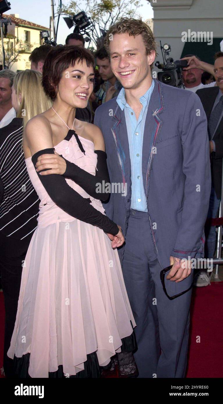Heath Ledger and Shannyn Sossamon attend 'A Knight's Tale' premiere in Westwood, CA. Stock Photo