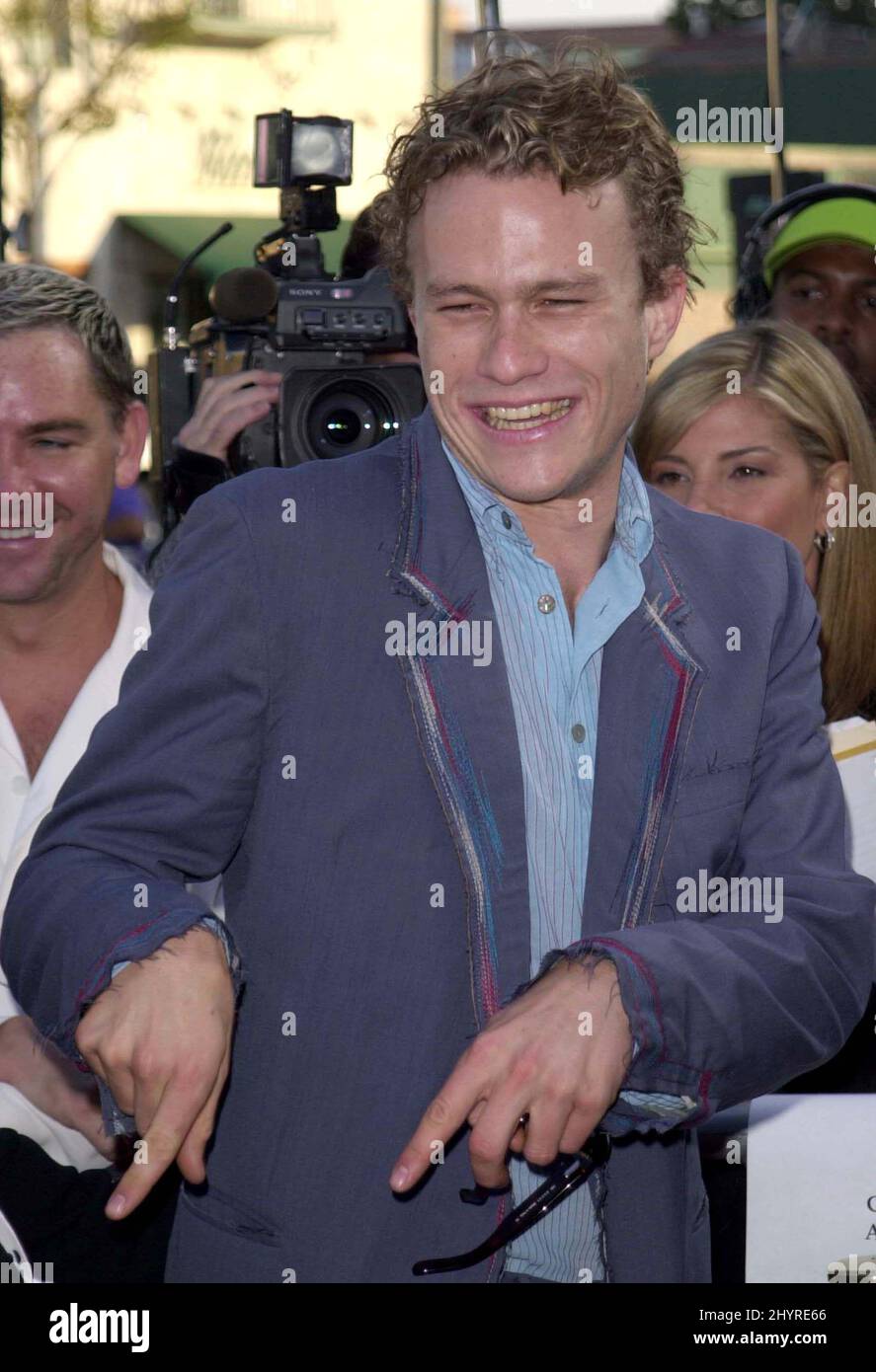 Heath Ledger attends 'A Knight's Tale' premiere in Westwood, CA. Stock Photo