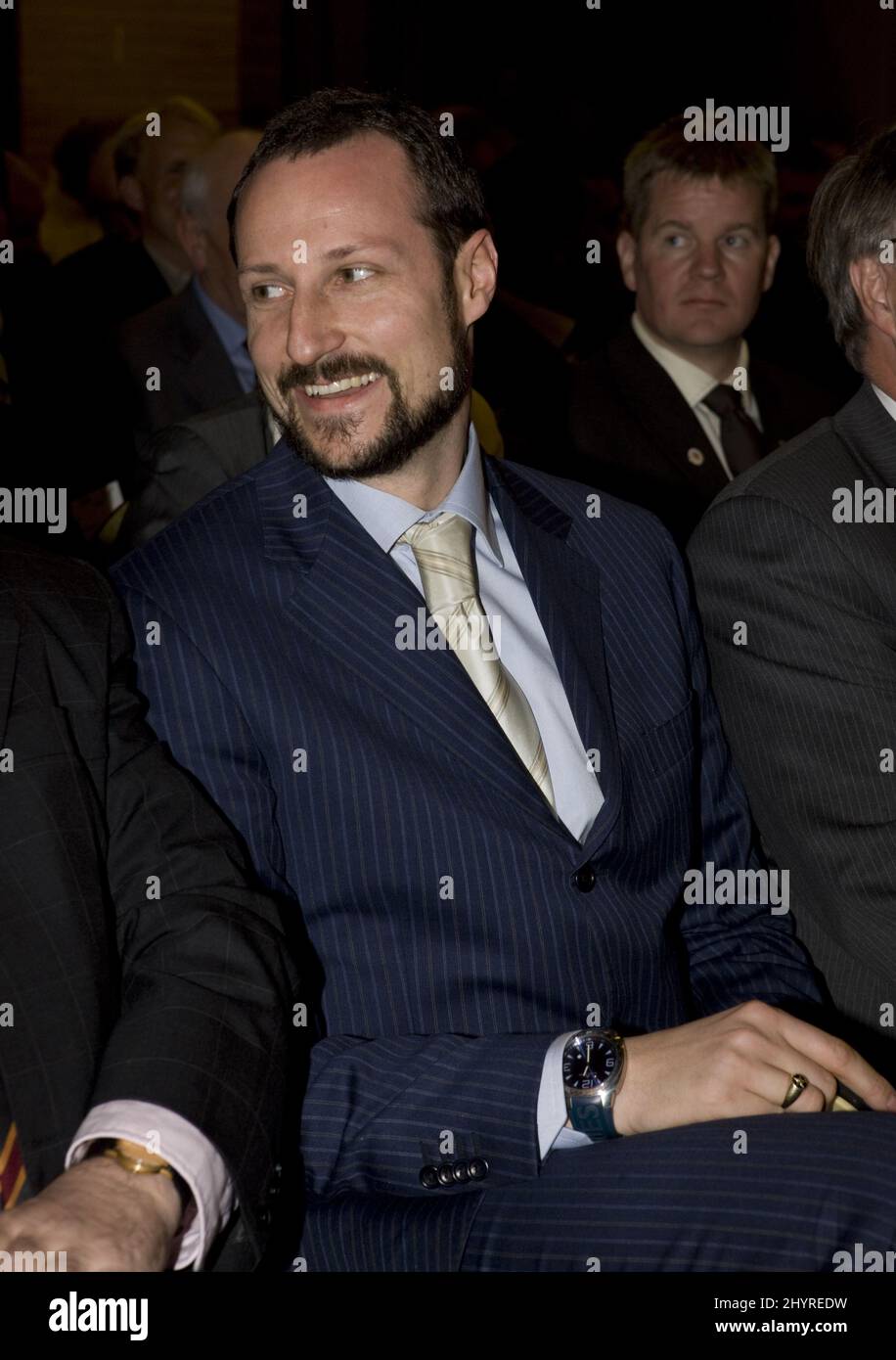 Crown Prince Haakon on the third day of an official to Chile, attends a seminar on aqua culture at The Hotel Melia in Puerto Varas in Southern Chile. Stock Photo