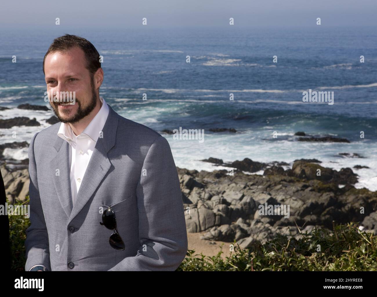 Crown Prince Haakon of Norway, on the last day of his official visit to Chile, visits Isla Negra, the former home of Chilean Poet, Pablo Neruda, who died in 1973. Stock Photo