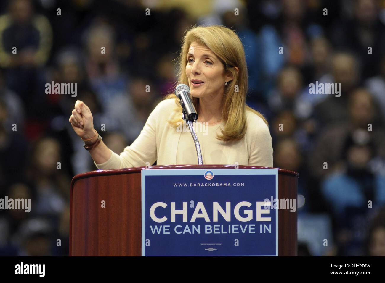 Caroline Kennedy takes part in the GOTV Rally with Michelle Obama held at Pauley Pavilion UCLA in California. Stock Photo