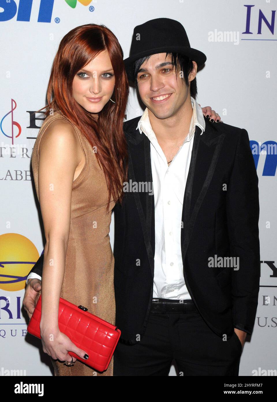 Ashlee Simpson and Pete Wentz attend the 2008 Clive Davis PreGRAMMY