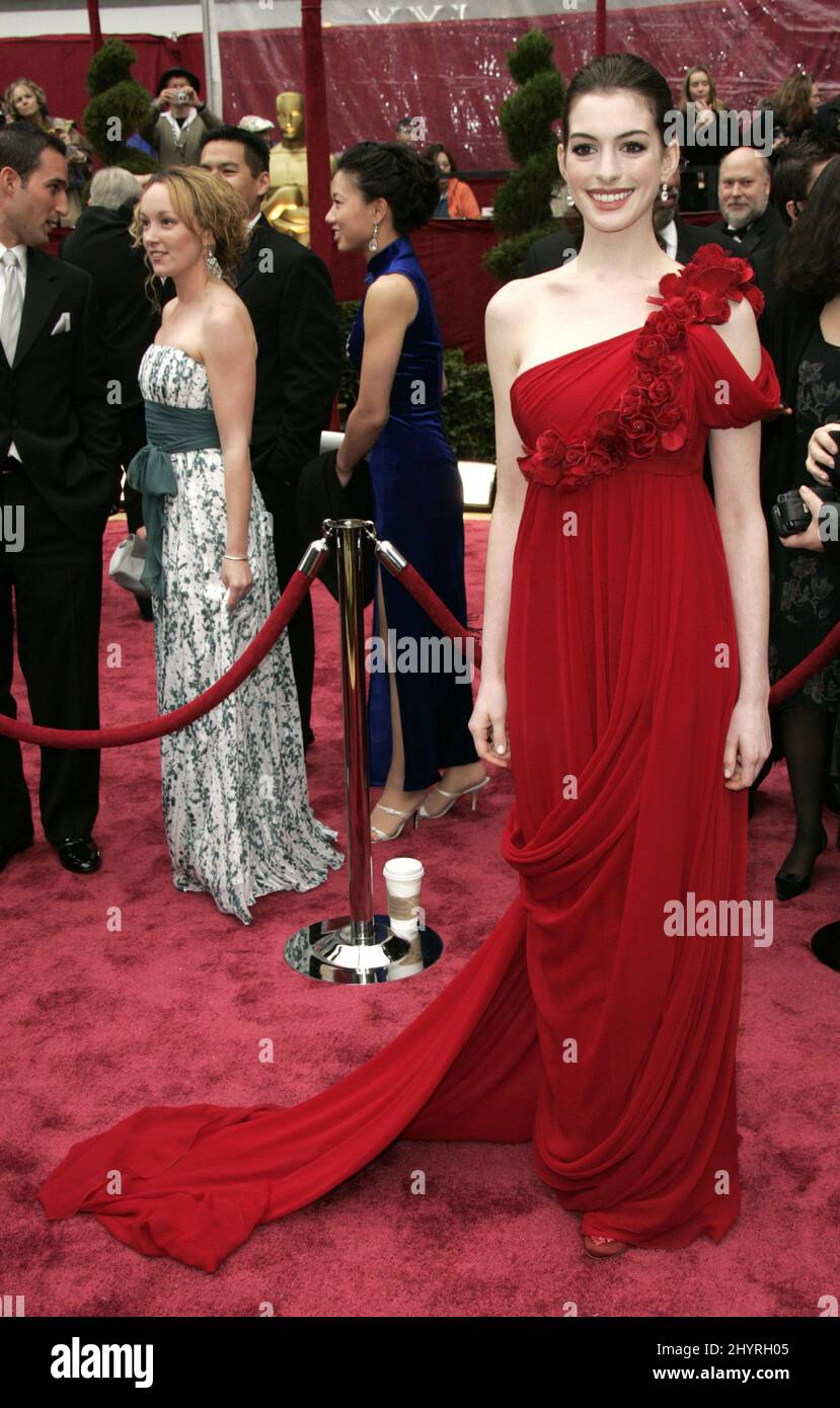 Anne Hathaway arrives at the 80th Annual Academy Awards (oscars) in