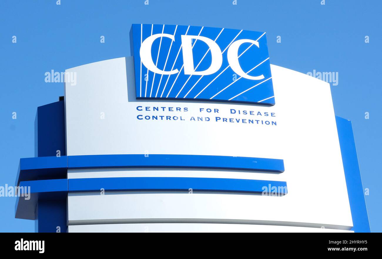 CDC Center For Disease Control and Prevention sign in Atlanta, GA. on February 2, 2021. Stock Photo