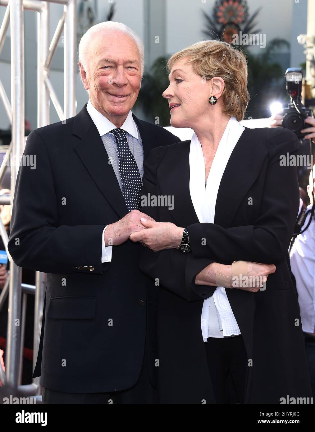 FILE PHOTO: Christopher Plummer, the Canadian-born actor who starred in The Sound of Music died on Friday morning at his home in Connecticut. He was 91. March 26, 2015 Hollywood, Ca. Christopher Plummer and Julie Andrews The 50th Anniversary screening of 'The Sound of Music' presented as the Opening Night Gala of the 2015 TCM Classic Film Festival held at TCL Chinese Theatre Chase Rollins / AFF-USA.COM Stock Photo